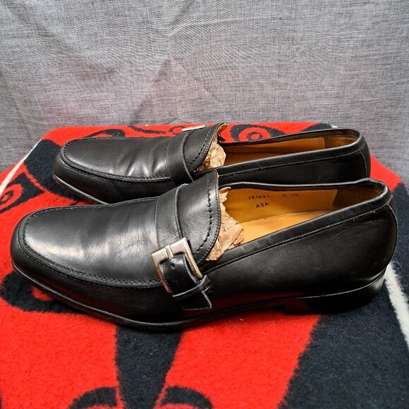 %Size 12 Bruno Magli Carlo Mens Black Dress Shoes Leather Loafers Italy D3 main image 11